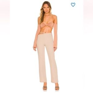 Revolve Superdown Michah Strappy Pant in Nude